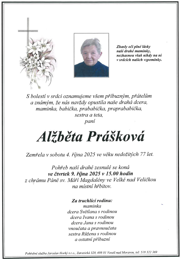 Smuteční oznámení