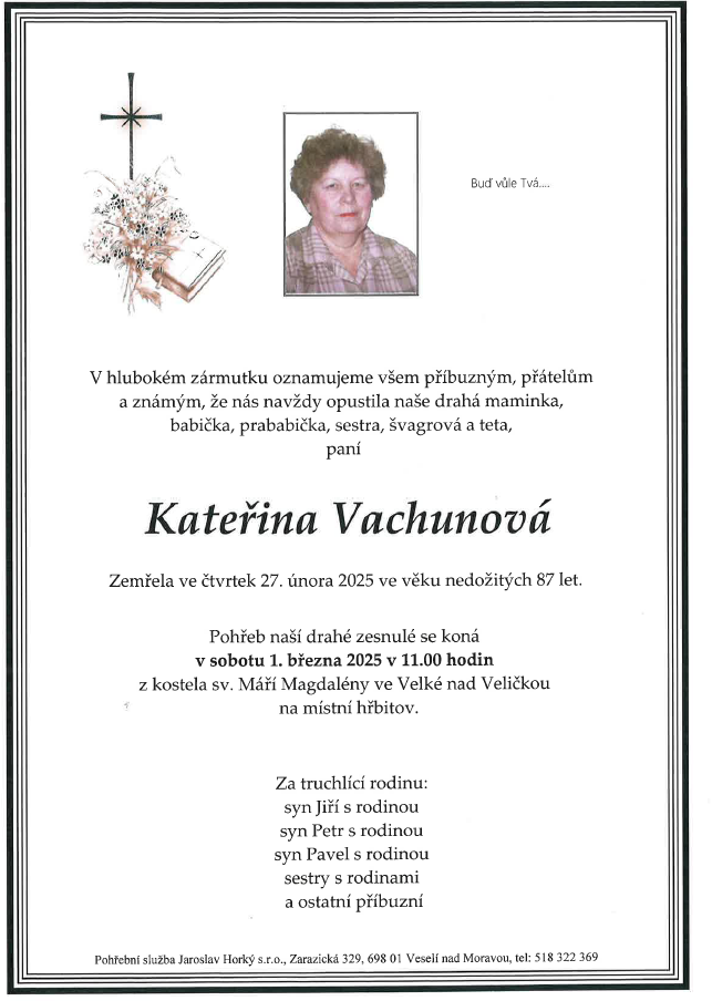 Smuteční zpráva